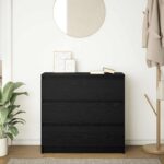 vidaXL Komoda dub čierny 80x35x76 cm kompozitné drevo – Obrázok 3
