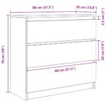 vidaXL Komoda dub čierny 80x35x76 cm kompozitné drevo – Obrázok 12