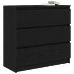 vidaXL Komoda dub čierny 80x35x76 cm kompozitné drevo – Obrázok 4
