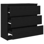 vidaXL Komoda dub čierny 80x35x76 cm kompozitné drevo – Obrázok 5