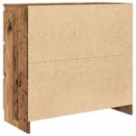 vidaXL Komoda staré drevo 80x35x76 cm kompozitné drevo – Obrázok 8
