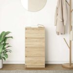 vidaXL Komoda dub sonoma 37,5x35x76 cm kompozitné drevo – Obrázok 3