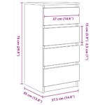vidaXL Komoda dub sonoma 37,5x35x76 cm kompozitné drevo – Obrázok 12