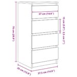 vidaXL Komoda sivá sonoma 37,5x35x76 cm kompozitné drevo – Obrázok 12