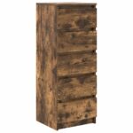vidaXL Komoda so zásuvkami, tmavý dub 37,5x35x99 cm, kompozitné drevo – Obrázok 2
