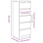 vidaXL Komoda so zásuvkami, tmavý dub 37,5x35x99 cm, kompozitné drevo – Obrázok 12