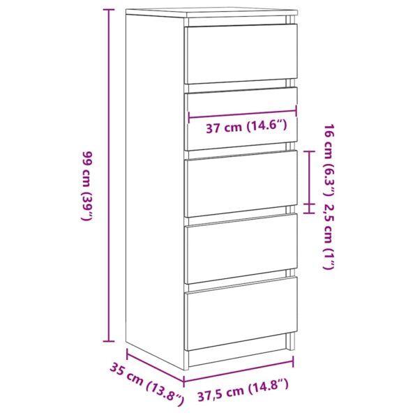 VXL8721158706836_g_en_hd_10.jpg vidaXL Komoda so zásuvkami, tmavý dub 37,5x35x99 cm, kompozitné drevo – Obrázok 12