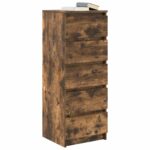 vidaXL Komoda so zásuvkami, tmavý dub 37,5x35x99 cm, kompozitné drevo – Obrázok 4