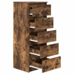 vidaXL Komoda so zásuvkami, tmavý dub 37,5x35x99 cm, kompozitné drevo – Obrázok 5