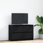 vidaXL TV skrinka čierna 80x35x54 cm kompozitné drevo