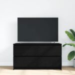 TV Skrinka vidaXL Čierna 100x35x54 cm Upravené drevo – Obrázok 3