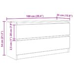 TV Skrinka vidaXL Čierna 100x35x54 cm Upravené drevo – Obrázok 12