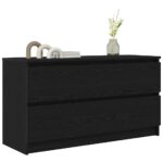 TV Skrinka vidaXL Čierna 100x35x54 cm Upravené drevo – Obrázok 4