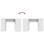 vidaXL Stôl biely 120x42x76 cm kompozitné drevo – Obrázok 9