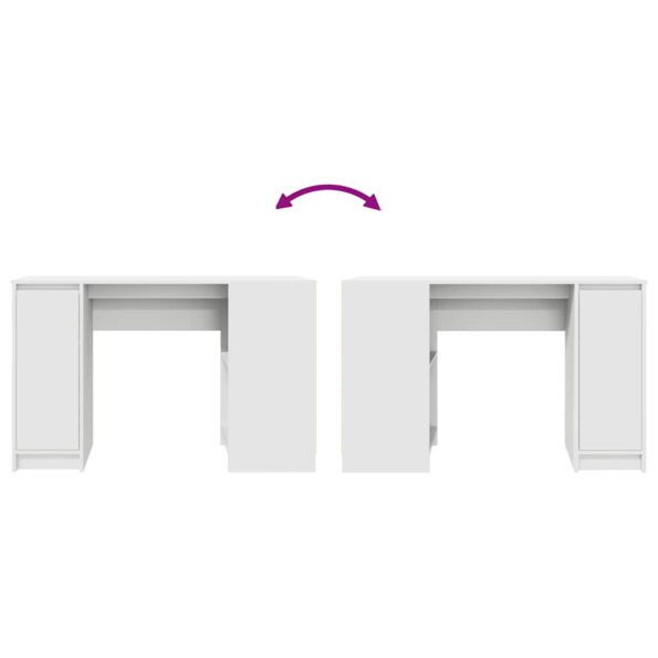 vidaXL Stôl biely 120x42x76 cm kompozitné drevo – Obrázok 9