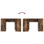 vidaXL Stôl dymový dub 120x42x76 cm kompozitné drevo – Obrázok 9