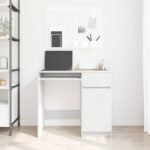 vidaXL Stôl biely 86x49x76 cm kompozitné drevo – Obrázok 3