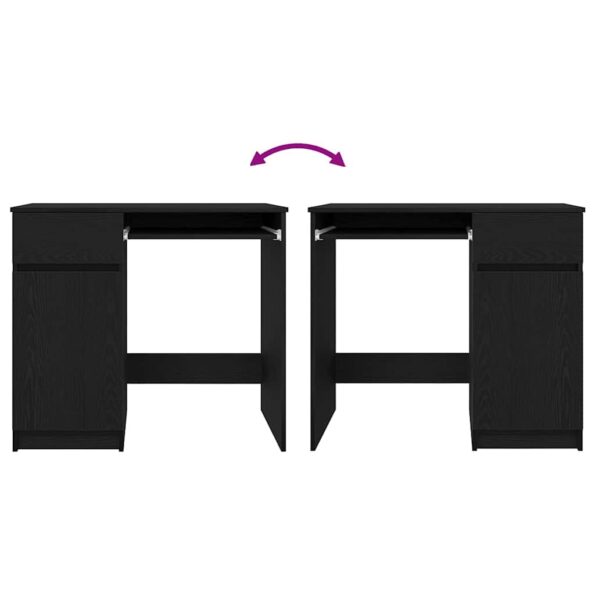 vidaXL Stôl čierna dub 86x49x76 cm kompozitné drevo – Obrázok 9