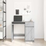 vidaXL Stôl sivý dub sonoma 86x49x76 cm kompozitné drevo – Obrázok 3