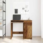vidaXL Stôl staré drevo 86x49x76 cm kompozitné drevo – Obrázok 3