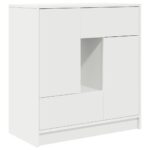 vidaXL Komoda so zásuvkami a dvierkami, biela 70,5x34x74,5 cm – Obrázok 2