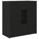 vidaXL Komoda so zásuvkami a dvierkami, dub čierny 70,5x34x74,5 cm – Obrázok 2