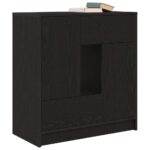 vidaXL Komoda so zásuvkami a dvierkami, dub čierny 70,5x34x74,5 cm – Obrázok 4