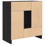 vidaXL Komoda so zásuvkami a dvierkami, dub čierny 70,5x34x74,5 cm – Obrázok 8