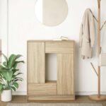 vidaXL Komoda so zásuvkami a dvierkami, dub sonoma 73x31x90 cm – Obrázok 3