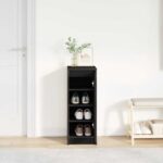 vidaXL Botník dub čierny 29,5x34x76 cm kompozitné drevo – Obrázok 3