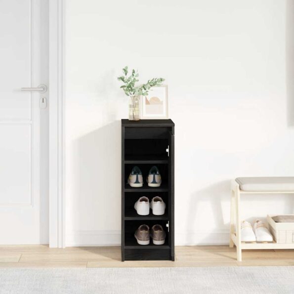 vidaXL Botník dub čierny 29,5x34x76 cm kompozitné drevo – Obrázok 3