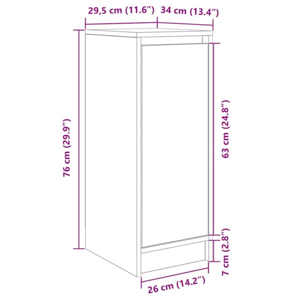 vidaXL Botník dymový dub 29,5x34x76 cm kompozitné drevo – Obrázok 12