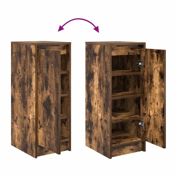 vidaXL Botník dymový dub 29,5x34x76 cm kompozitné drevo – Obrázok 9