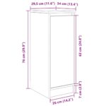 vidaXL Botník sivý dub sonoma 29,5x34x76 cm kompozitné drevo – Obrázok 12