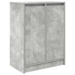 vidaXL Botník betónovo sivý 57x34x76 cm spracované drevo – Obrázok 2