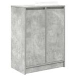vidaXL Botník betónovo sivý 57x34x76 cm spracované drevo – Obrázok 4