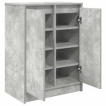 vidaXL Botník betónovo sivý 57x34x76 cm spracované drevo – Obrázok 5