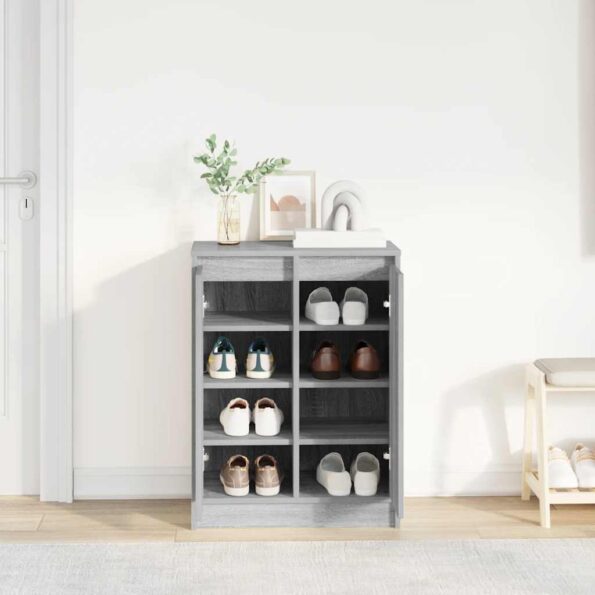 vidaXL Botník sivý dub sonoma 57x34x76 cm kompozitné drevo – Obrázok 3