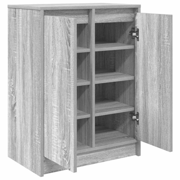 vidaXL Botník sivý dub sonoma 57x34x76 cm kompozitné drevo – Obrázok 5