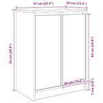 vidaXL Botník sivý dub sonoma 57x34x76 cm kompozitné drevo – Obrázok 11