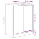 vidaXL Botník hnedý dub 57x34x76 cm kompozitné drevo – Obrázok 11