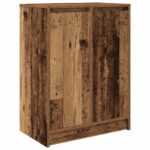 vidaXL Botník staré drevo 57x34x76 cm kompozitné drevo – Obrázok 2