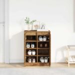 vidaXL Botník staré drevo 57x34x76 cm kompozitné drevo – Obrázok 3
