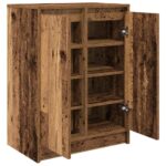 vidaXL Botník staré drevo 57x34x76 cm kompozitné drevo – Obrázok 5