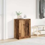 vidaXL Botník staré drevo 57x34x76 cm kompozitné drevo