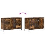 vidaXL Skrinka pod umývadlo so zásuvkami dub dymový 90x34,5x60 cm – Obrázok 10