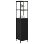 vidaXL Kúpeľňová skrinka s policami dub čierny 36x35x165 cm – Obrázok 4