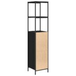vidaXL Kúpeľňová skrinka s policami dub čierny 36x35x165 cm – Obrázok 8