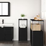 vidaXL Kúpeľňová skrinka s policami dub čierny 36x35x95 cm – Obrázok 3