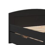 VidaXL Denná posteľ s 2 zásuvkami bez matraca "IRUN" Čierna 90x200 cm – Obrázok 9